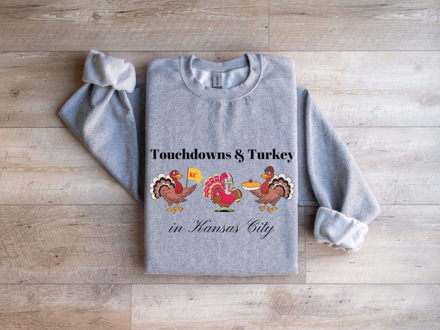 NEW Kansas City Football Touchdowns and Turkey Sweatshirt