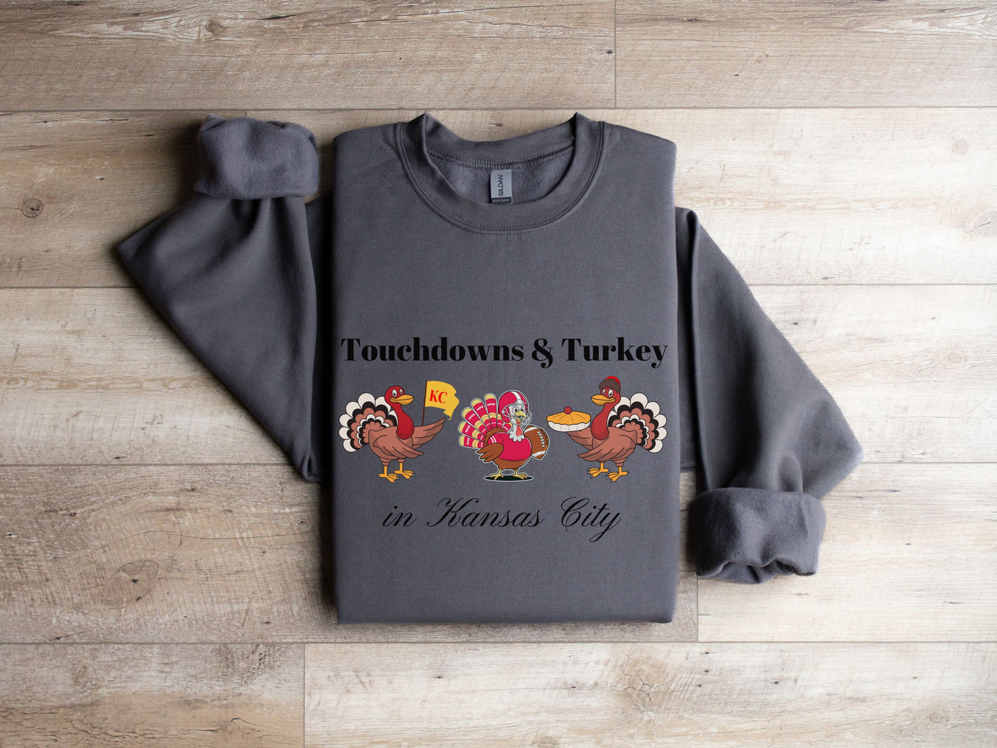 NEW Kansas City Football Touchdowns and Turkey Sweatshirt