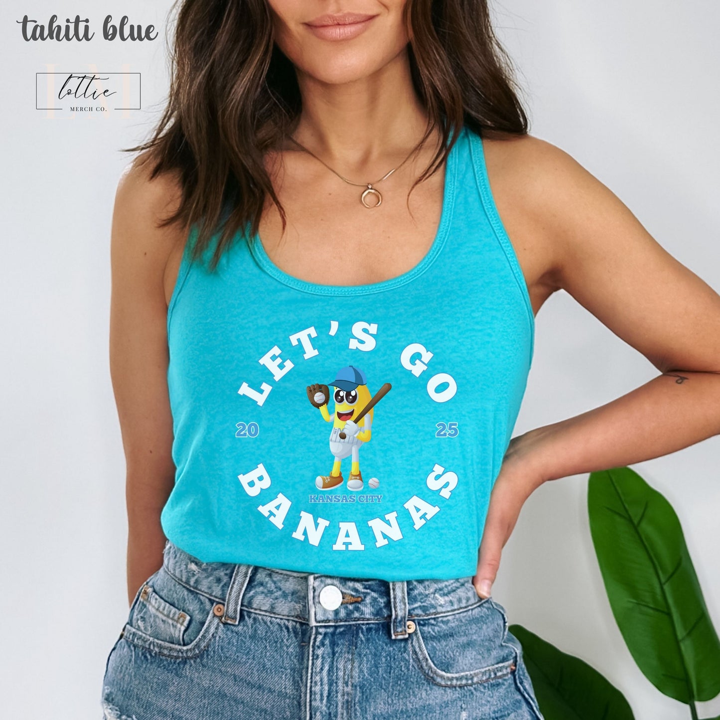 Let's Go Bananas Women's Racerback Tank, Kansas City Baseball Tank Top, KC Baseball T-shirt