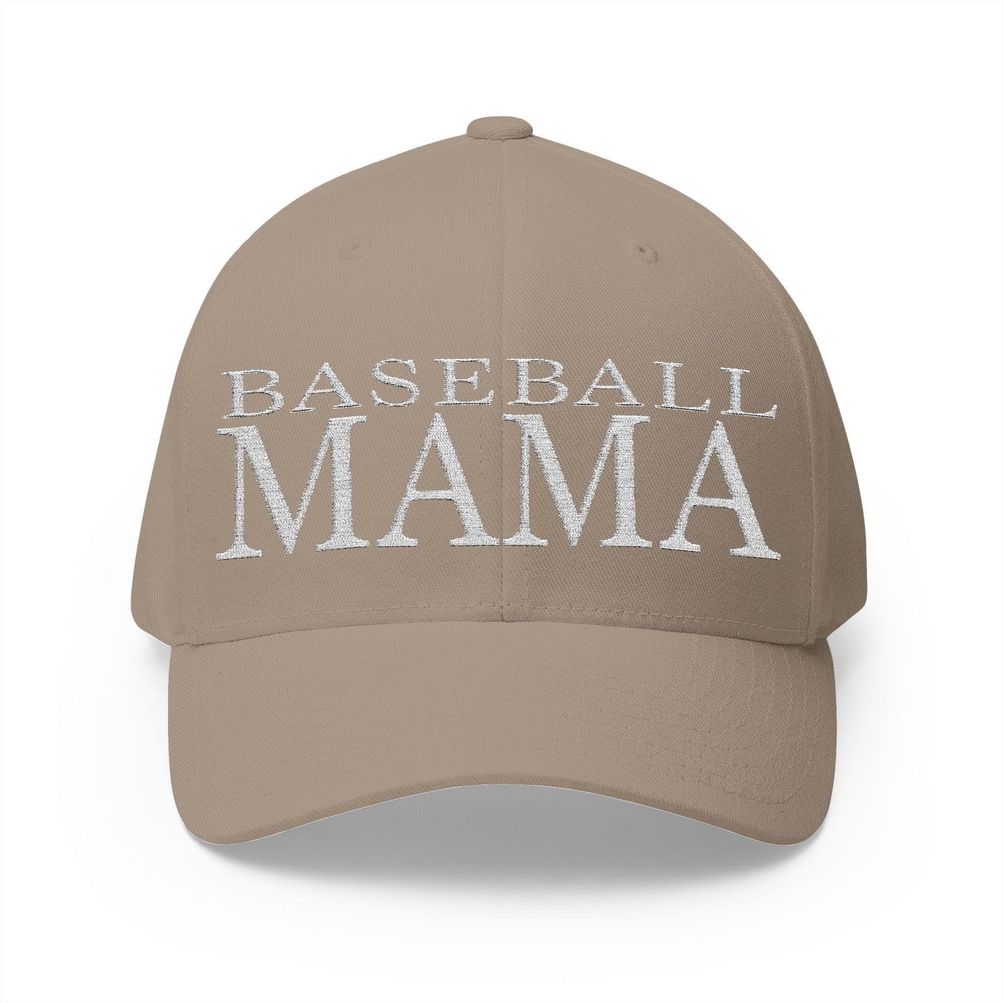 Baseball Mama Cap - Stylish Closed-Back Structured Cap for Moms, Gifts for Sports Moms, Embroidered Hat