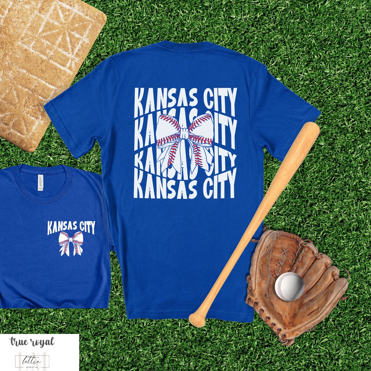 Kansas City Baseball Shirt - Front, Back KC Shirt
