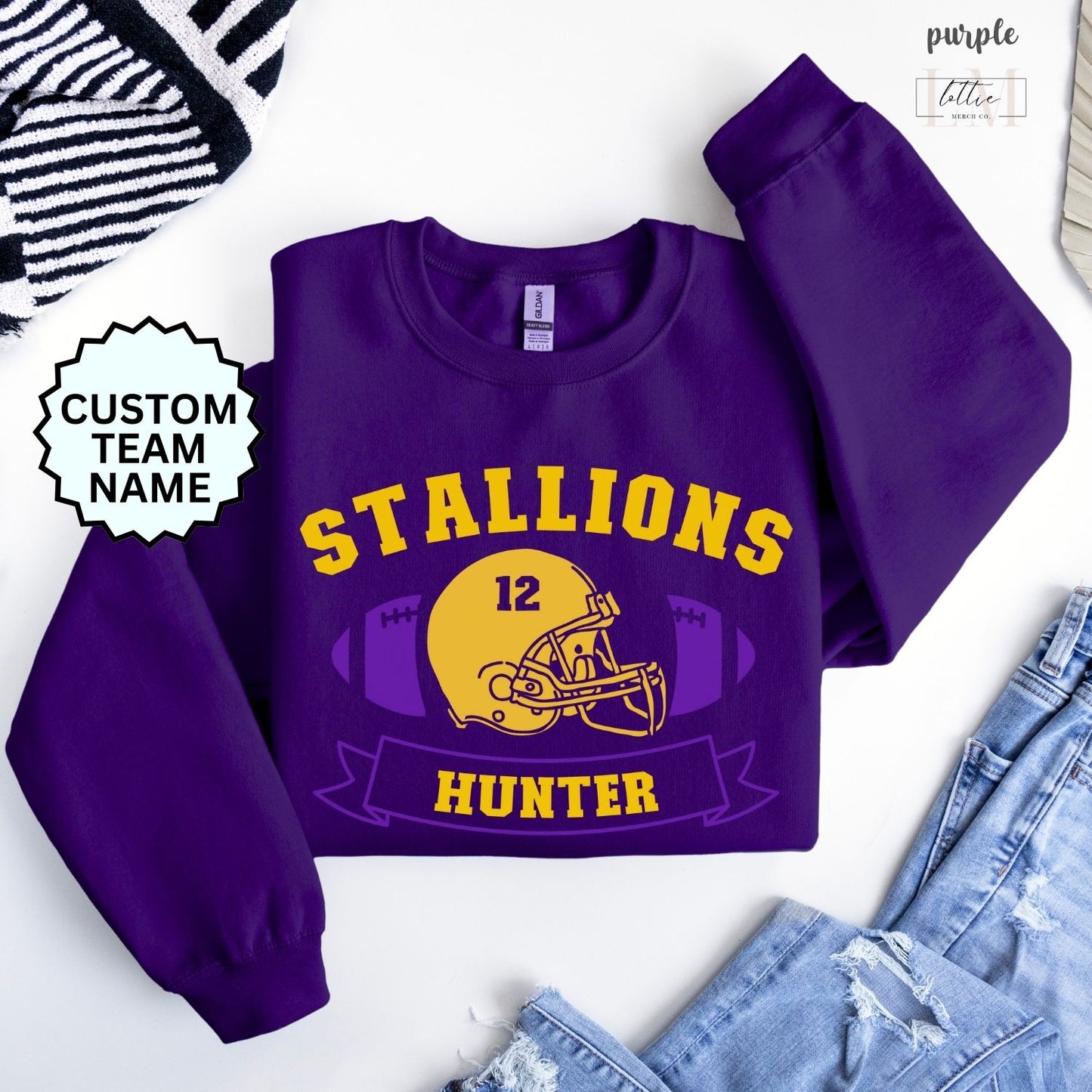 Football BRONCOS STALLIONS Adult Sweatshirt with Custom
