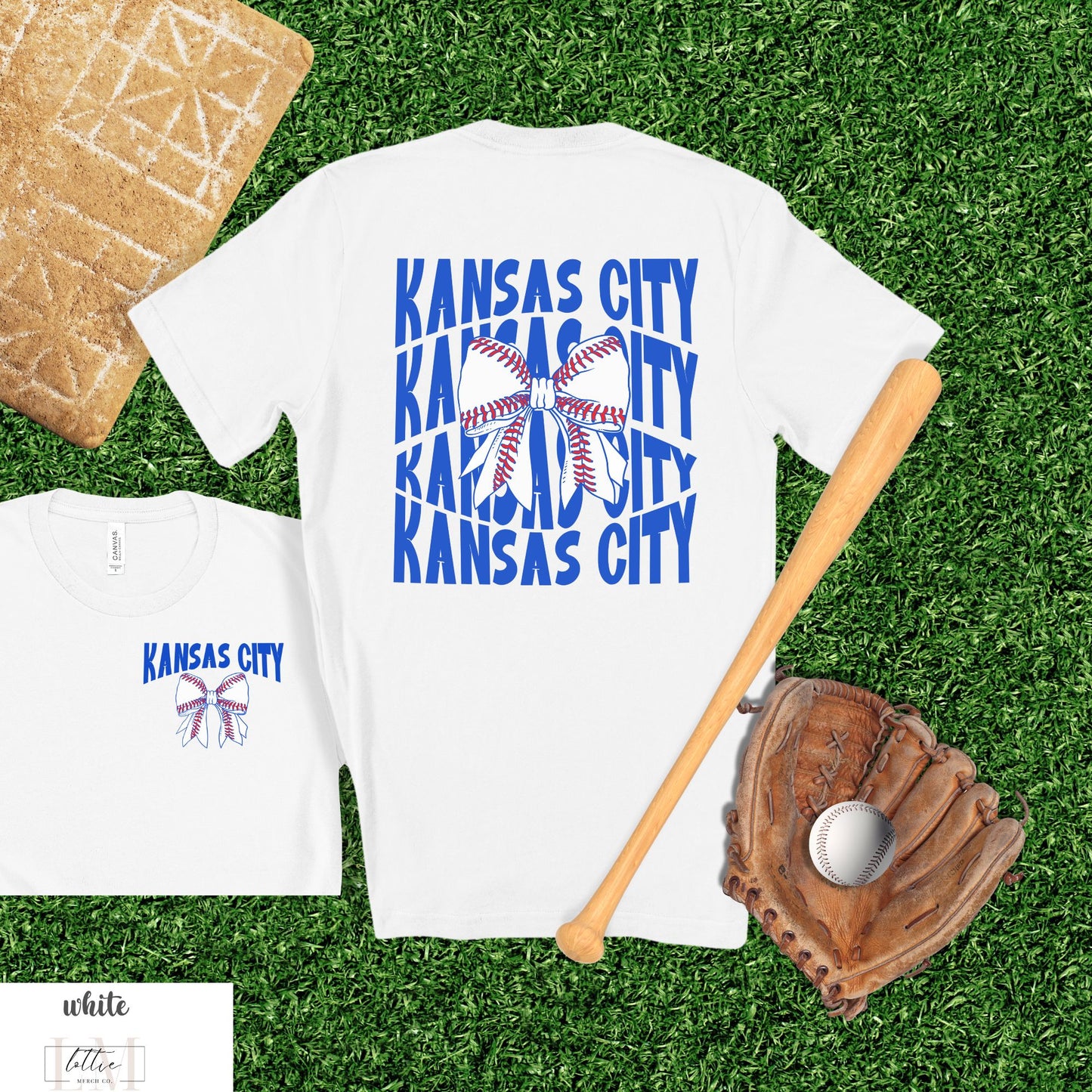 Kansas City Baseball Shirt - Front, Back KC Shirt