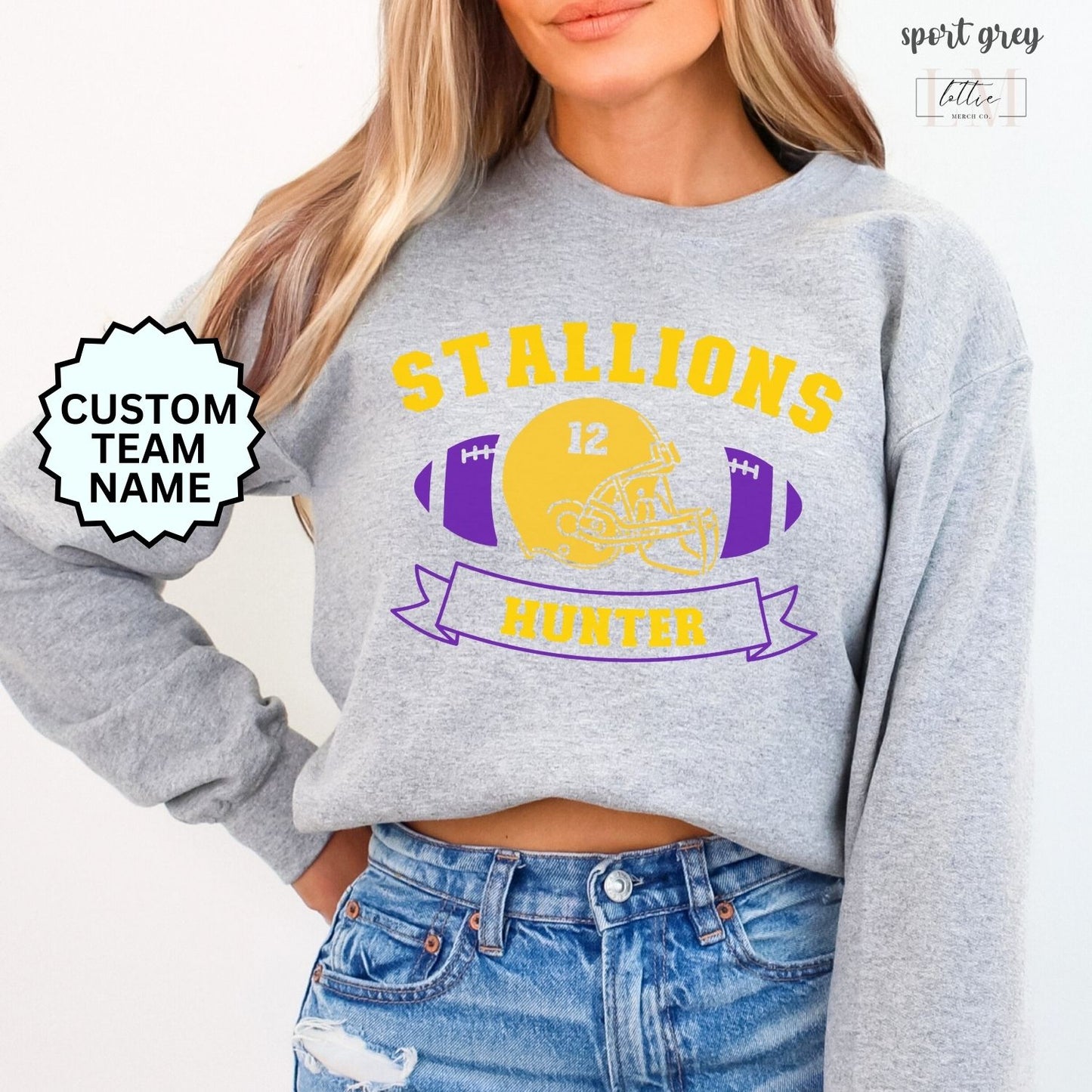 Football BRONCOS STALLIONS Adult Sweatshirt with Custom