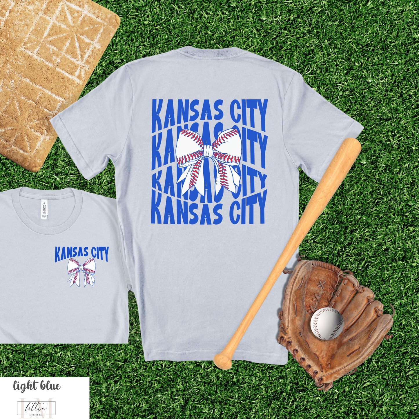 Kansas City Baseball Shirt - Front, Back KC Shirt