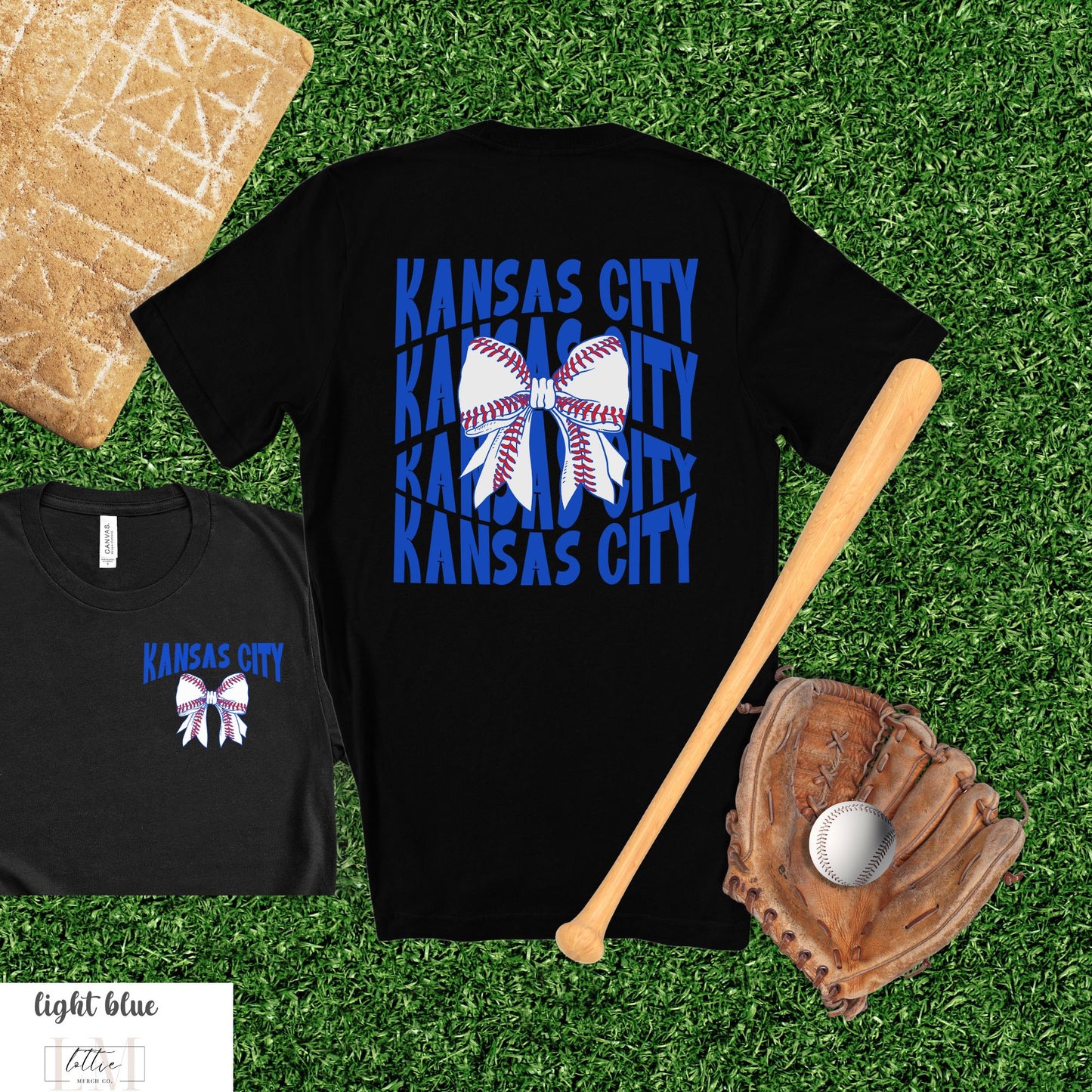 Kansas City Baseball Shirt - Front, Back KC Shirt