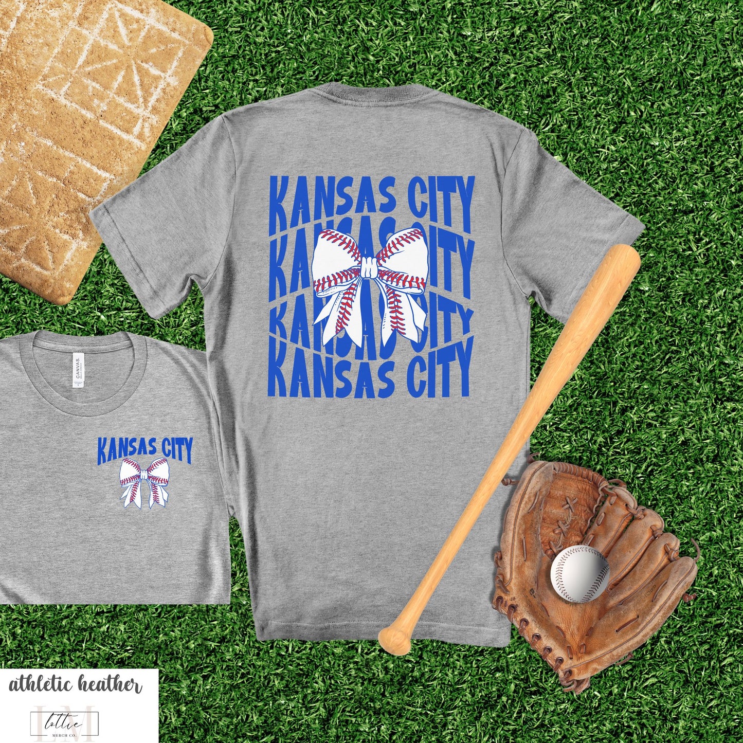 Kansas City Baseball Shirt - Front, Back KC Shirt