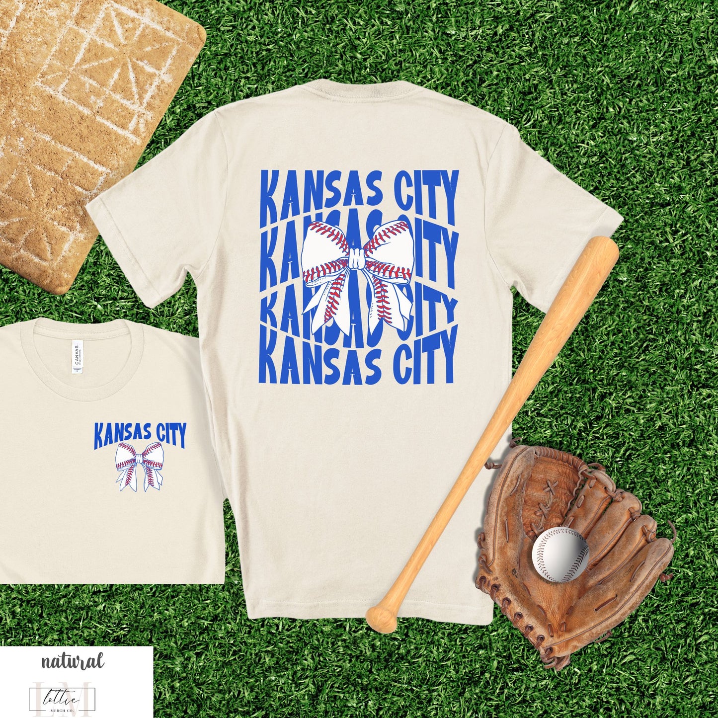 Kansas City Baseball Shirt - Front, Back KC Shirt
