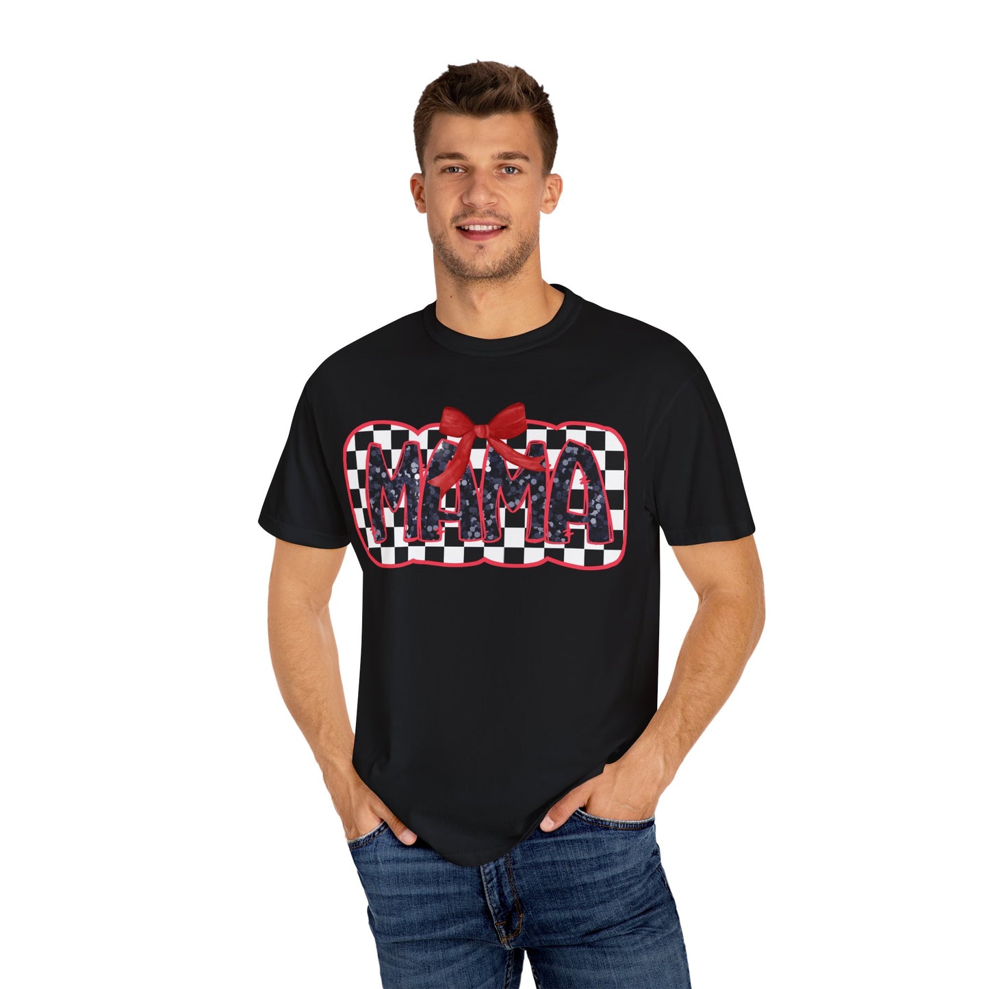 Red Checkered Mama Coquette Comfort Colors T-shirt