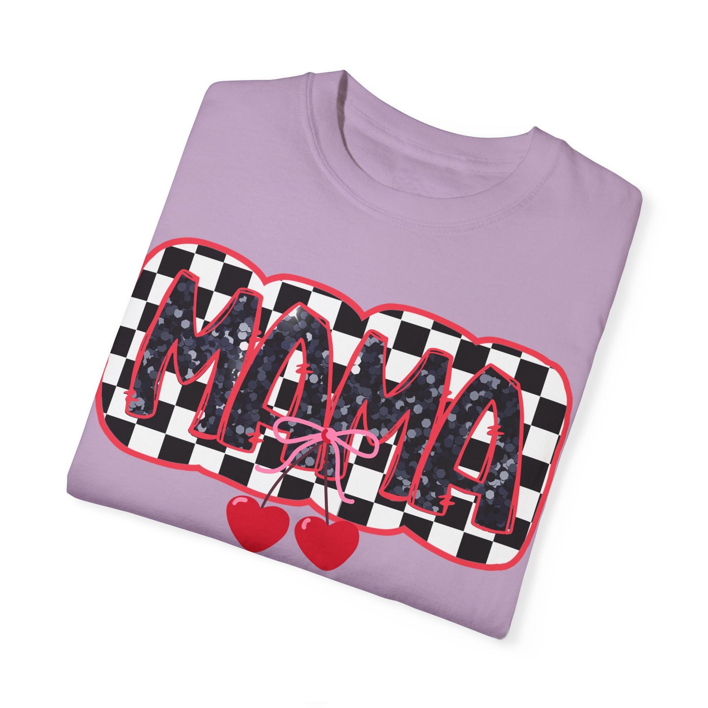 Red Cherry Checkered Mama Coquette Comfort Colors T-shirt