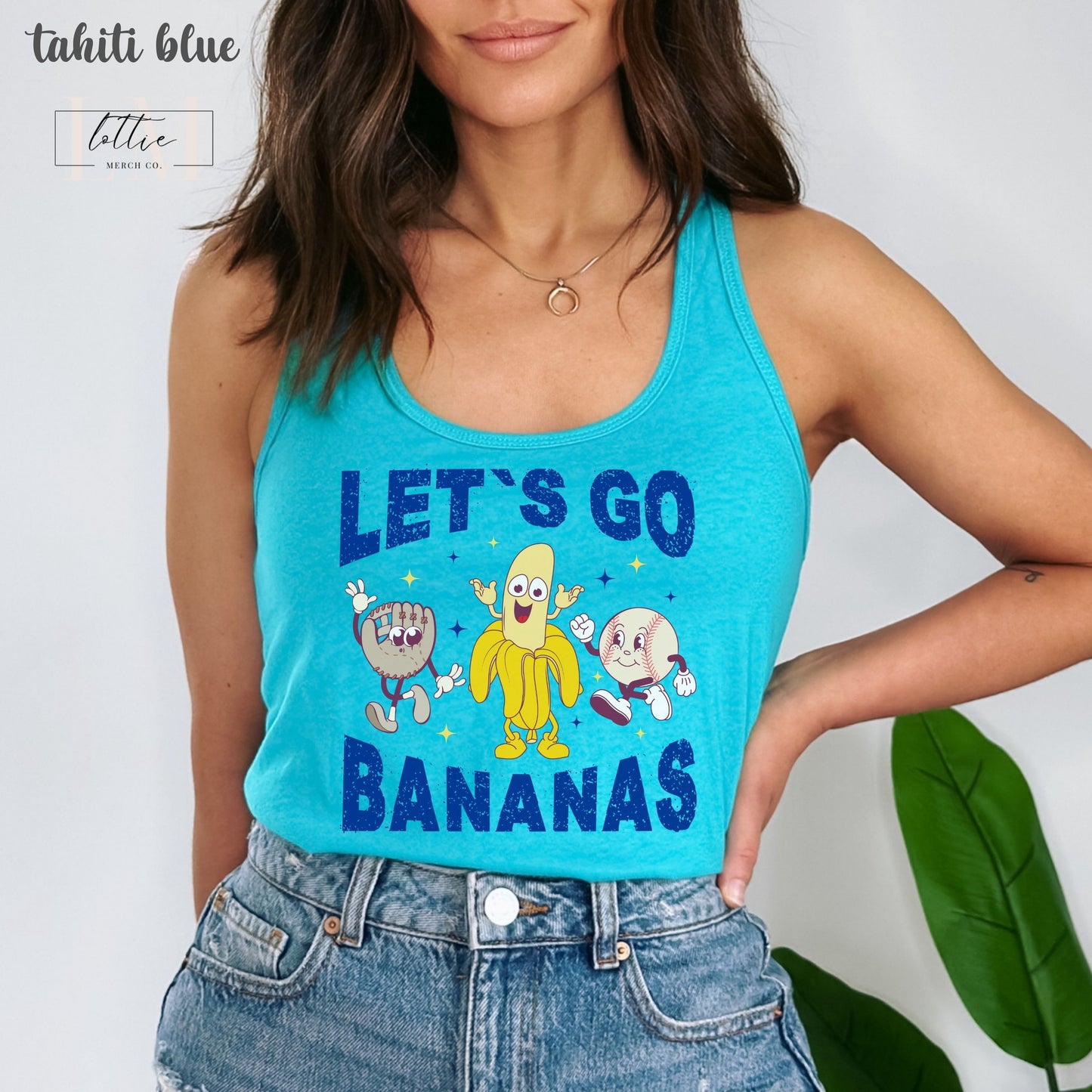 Let's Go Bananas Kansas City Baseball Women's Racerback Tank, Kansas City Baseball Tank Top, KC Baseball T-shirt