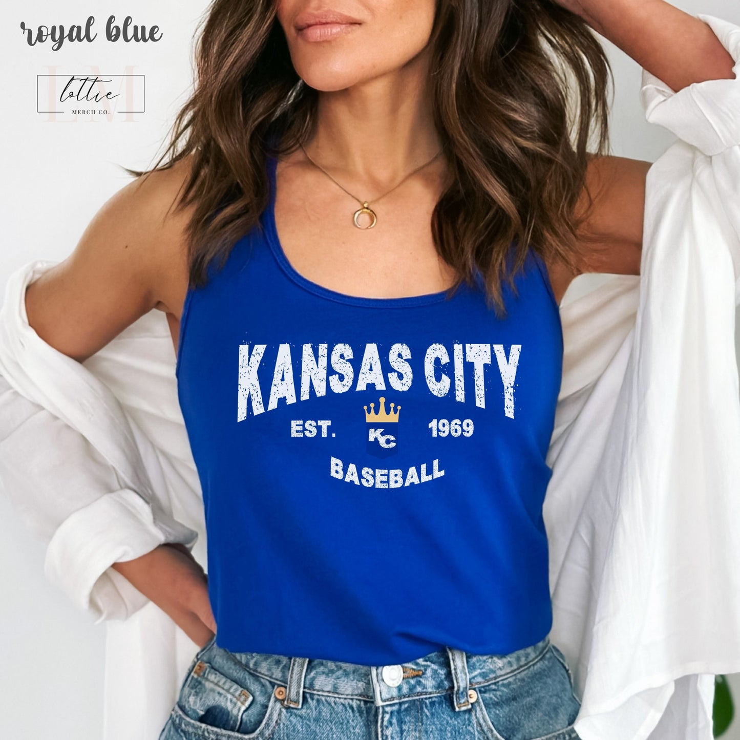 1969 Kansas City Baseball Women's Racerback Tank, Kansas City Baseball Tank Top, KC Baseball T-shirt