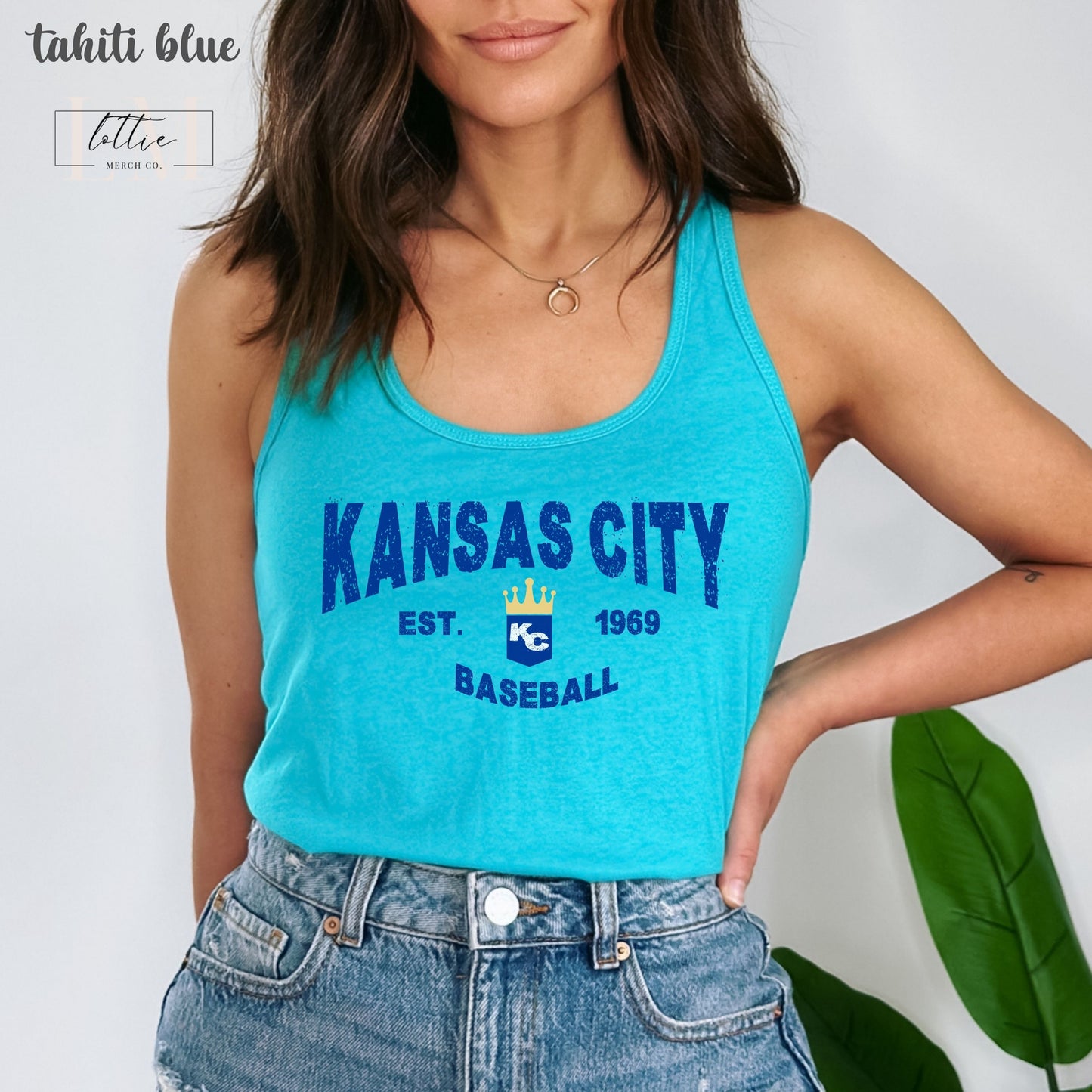 1969 Kansas City Baseball Women's Racerback Tank, Kansas City Baseball Tank Top, KC Baseball T-shirt