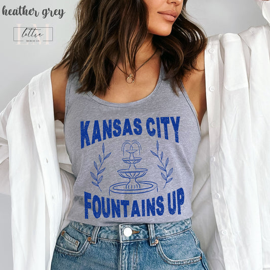 Kansas City Fountains Up Baseball Women's Racerback Tank, Kansas City Baseball Tank Top, KC Baseball T-shirt