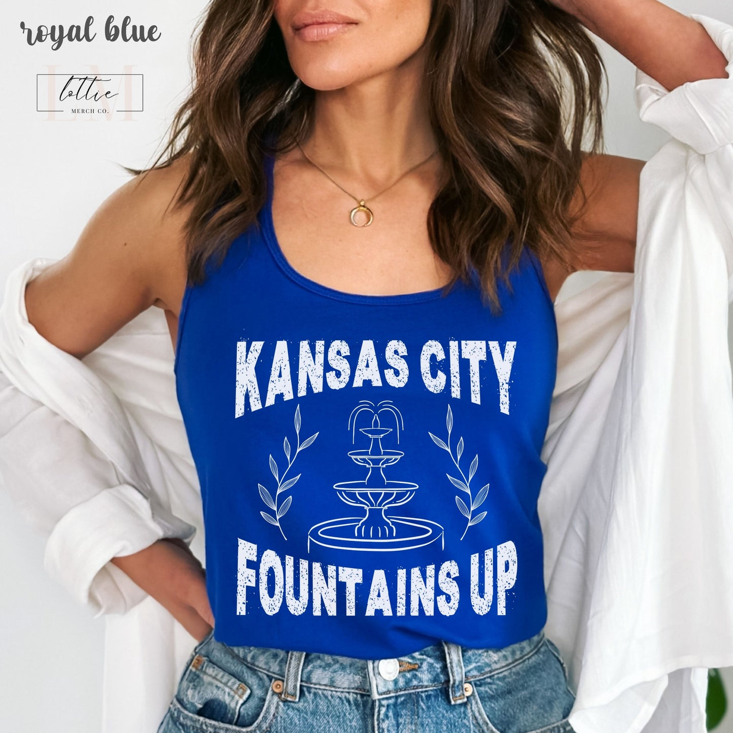 Kansas City Fountains Up Baseball Women's Racerback Tank, Kansas City Baseball Tank Top, KC Baseball T-shirt