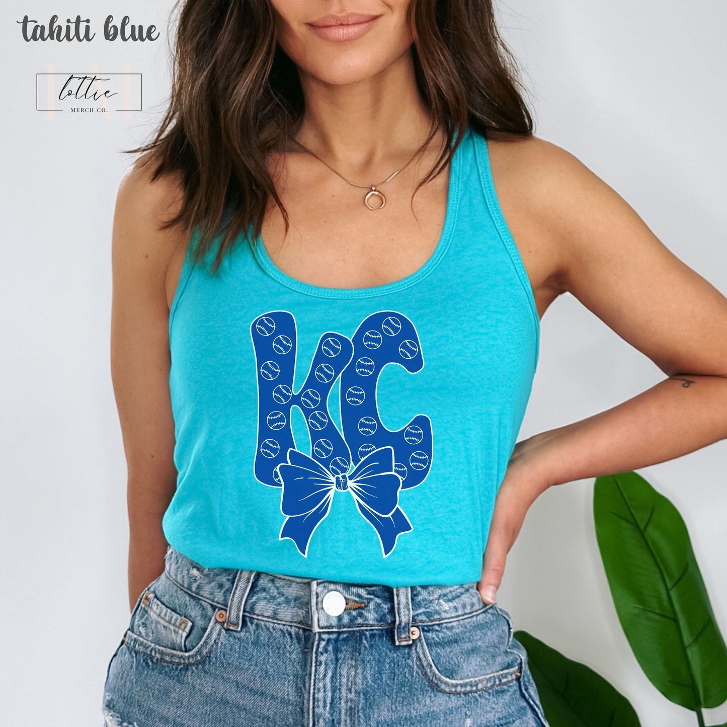 Coquette KC Bubble Letter Kansas City Baseball Women's Racerback Tank, Kansas City Baseball Tank Top, KC Baseball T-shirt