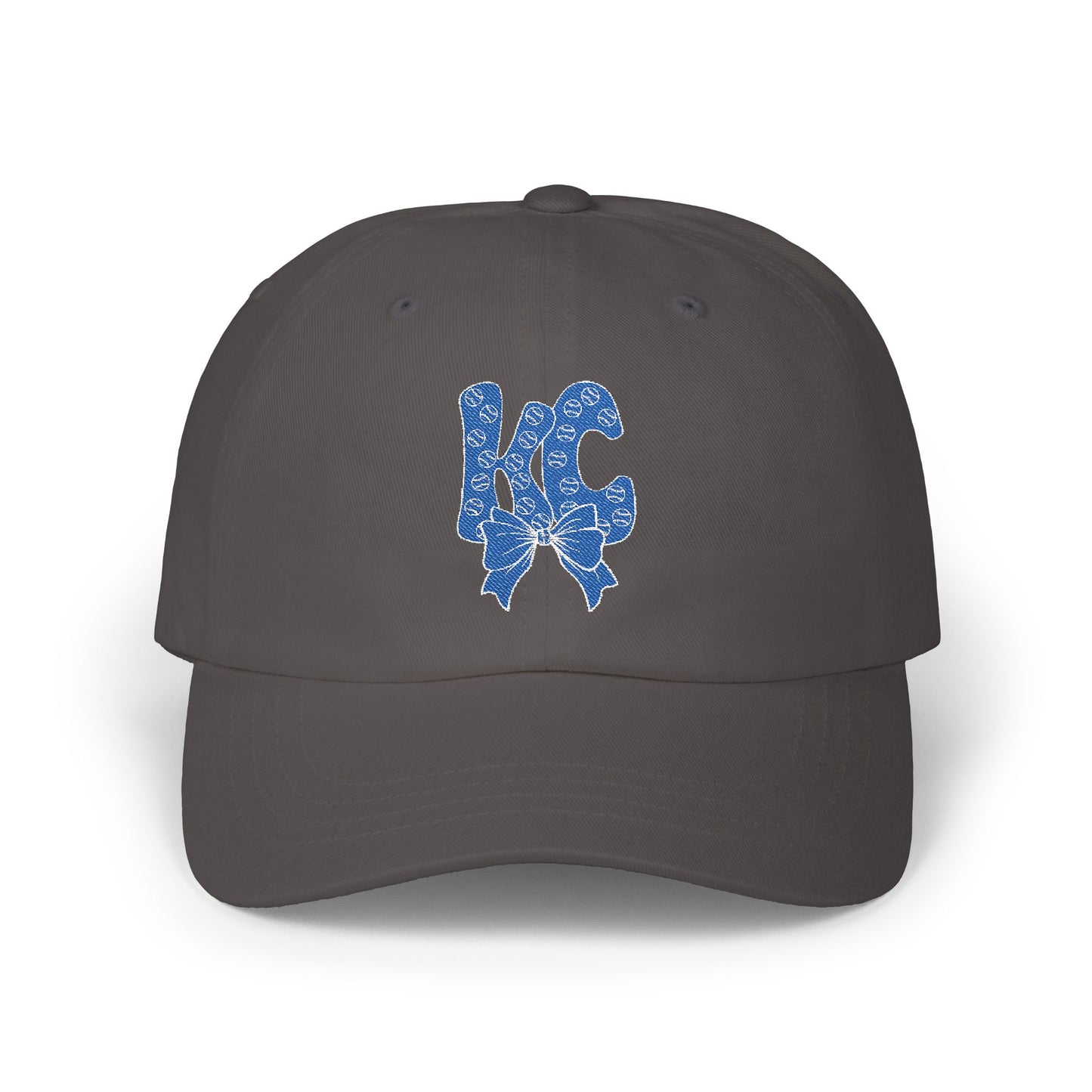 Coquette KC Baseball Doodle Letter Embroidered Dad Cap, Mother's Day Gift, Birthday Gift for Mom