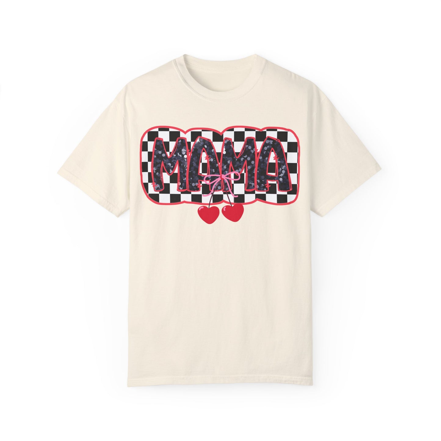 Red Cherry Checkered Mama Coquette Comfort Colors T-shirt