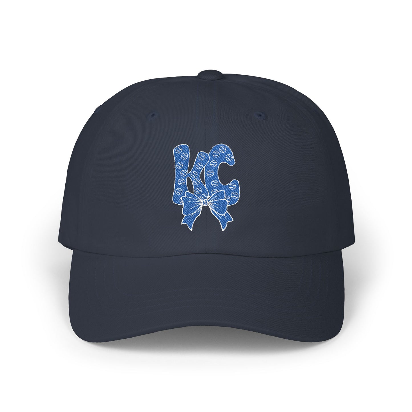 Coquette KC Baseball Doodle Letter Embroidered Dad Cap, Mother's Day Gift, Birthday Gift for Mom