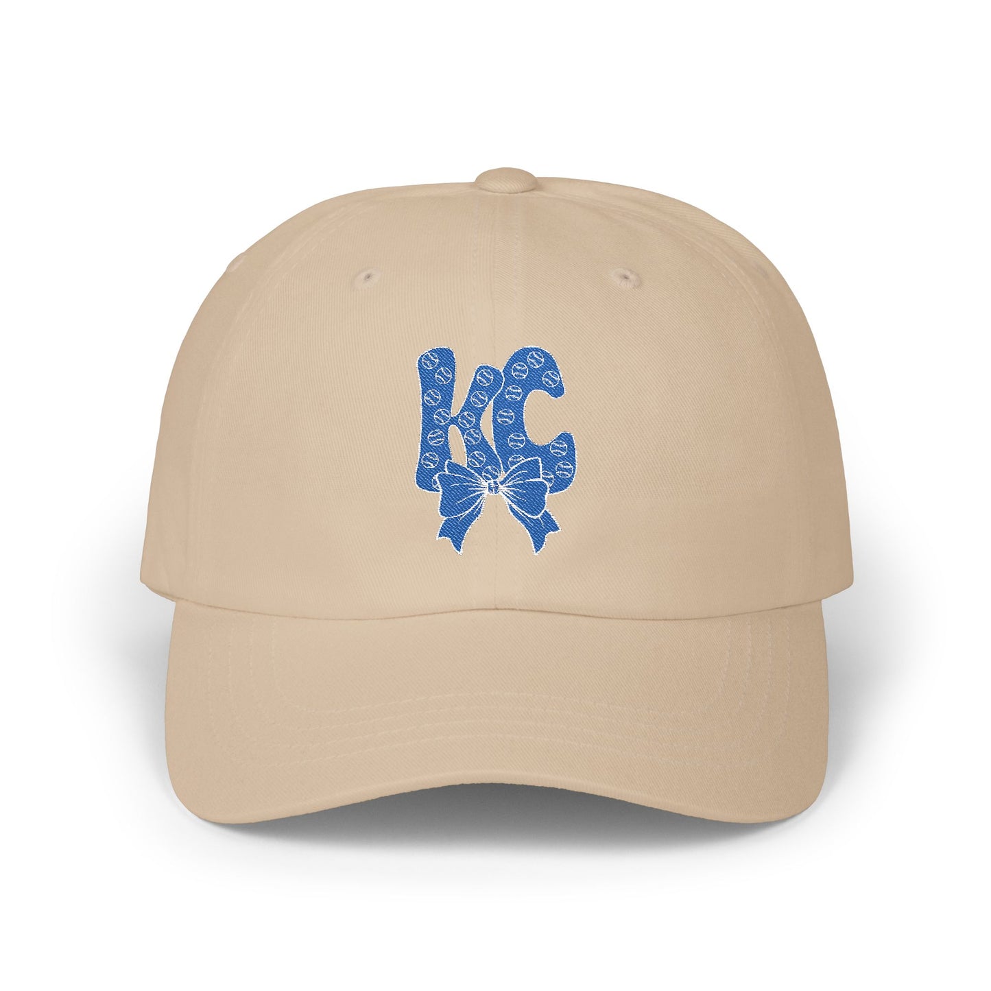 Coquette KC Baseball Doodle Letter Embroidered Dad Cap, Mother's Day Gift, Birthday Gift for Mom