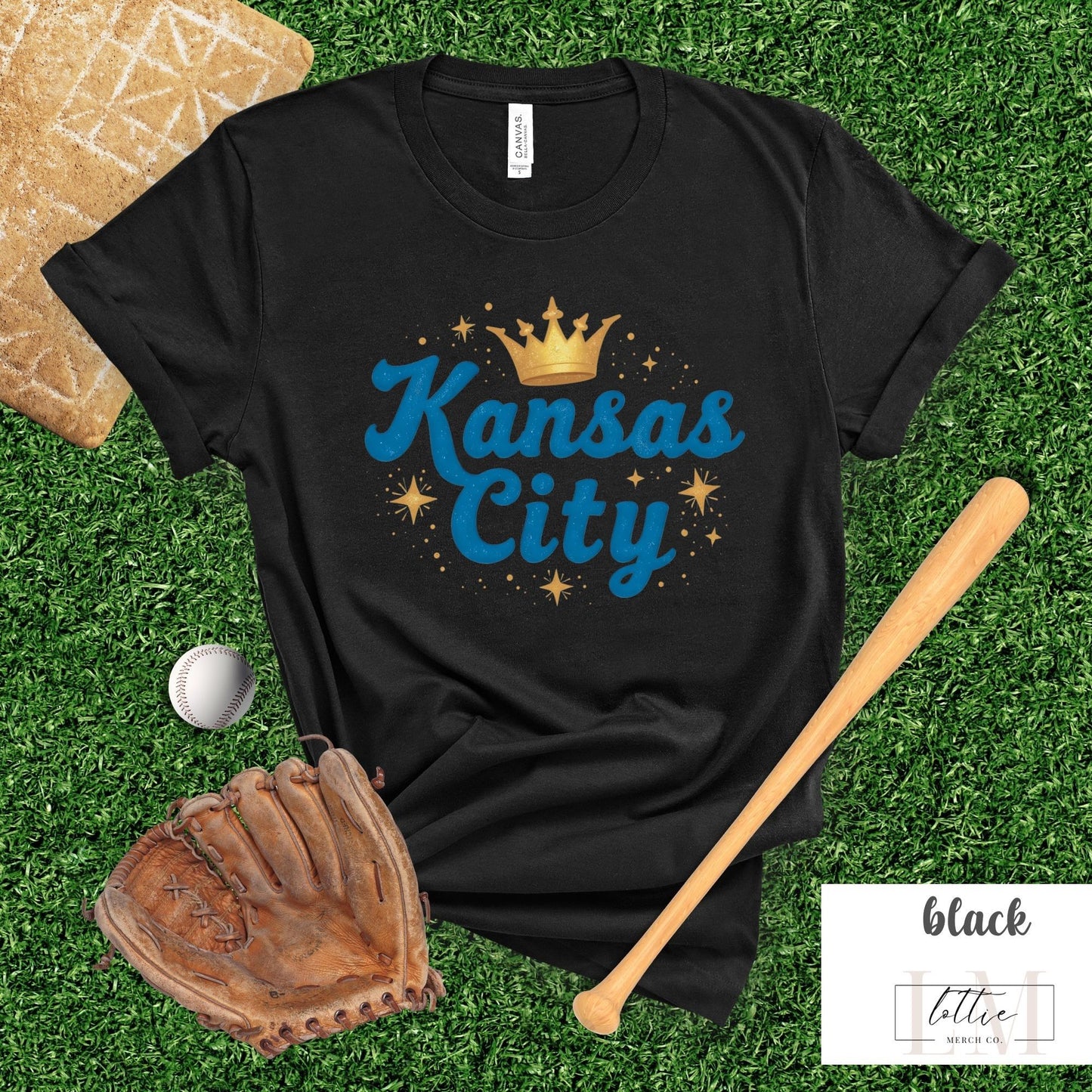 Light Blue Kansas City Crown Baseball T-Shirt