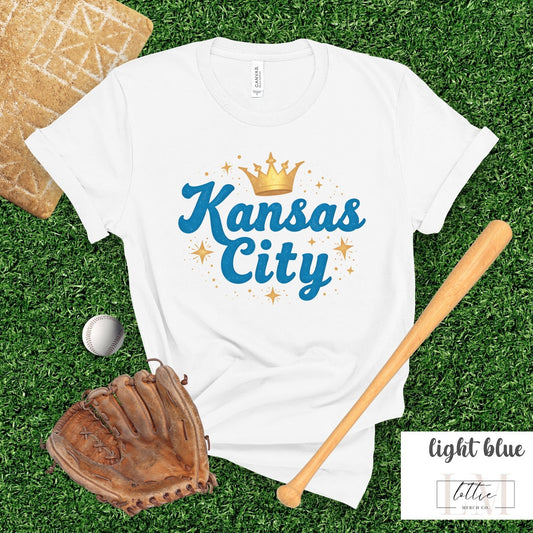 Light Blue Kansas City Crown Baseball T-Shirt