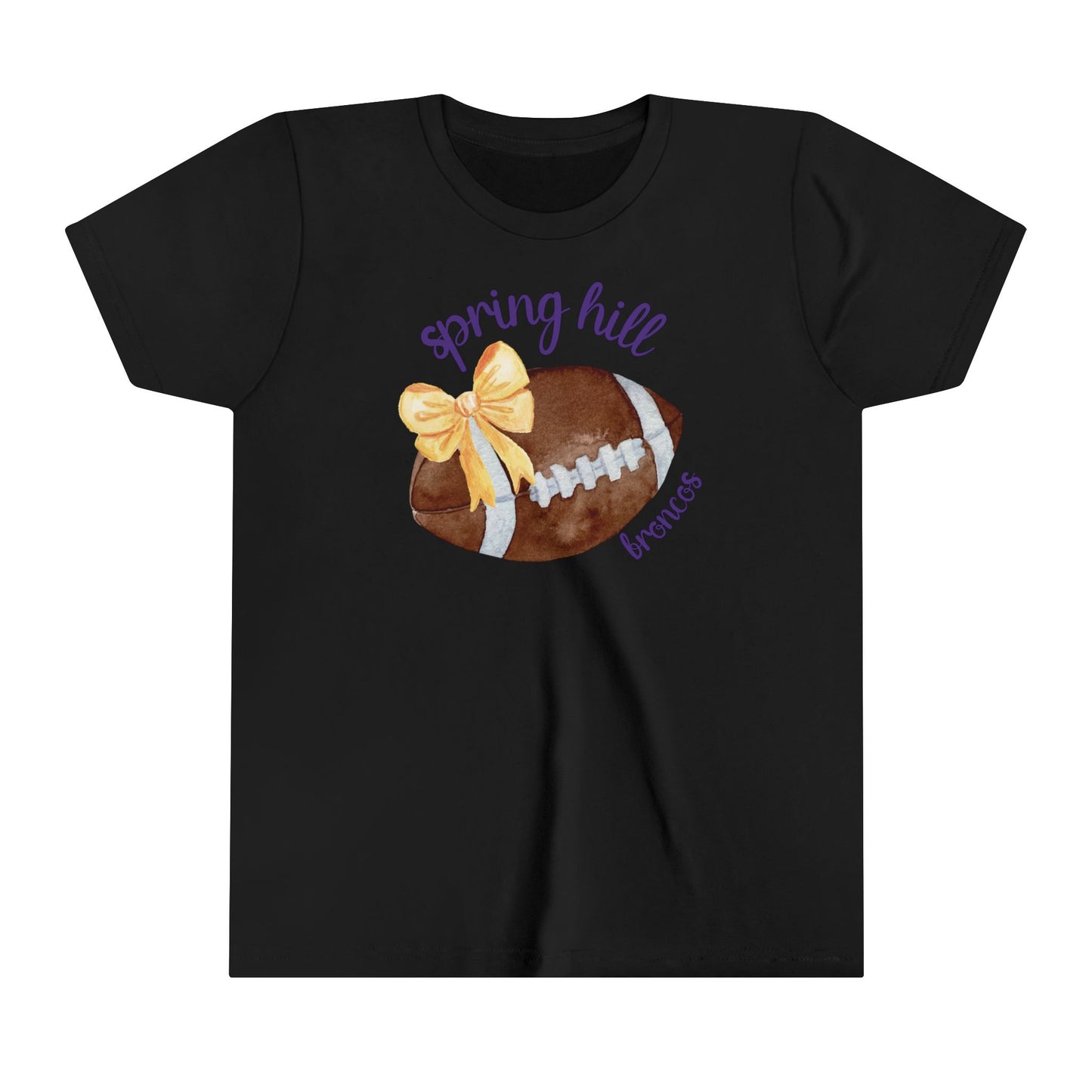 Yellow Football Bow Youth Shirt