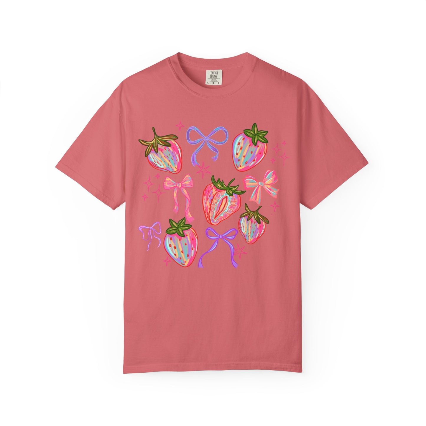 Strawberry Coquette Boho T-shirt, Comfort Colors Shirt