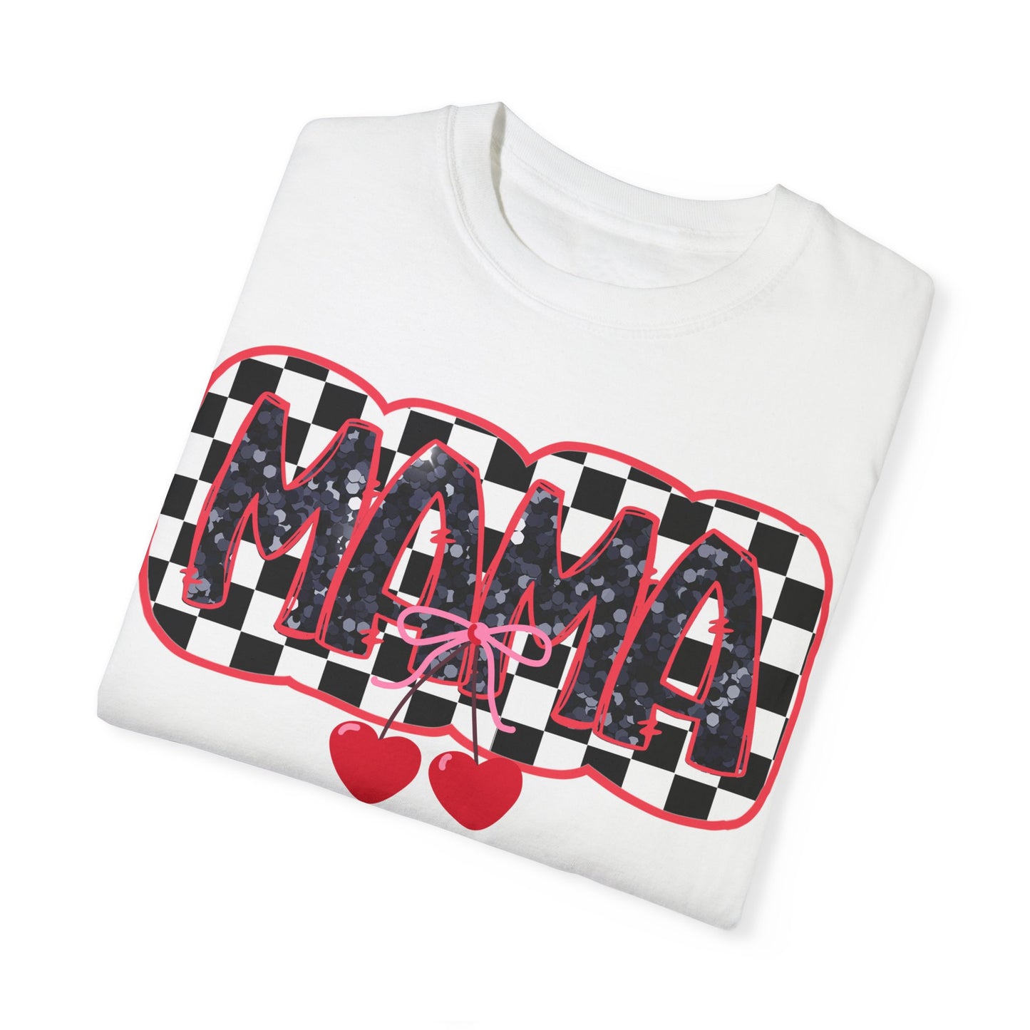 Red Cherry Checkered Mama Coquette Comfort Colors T-shirt