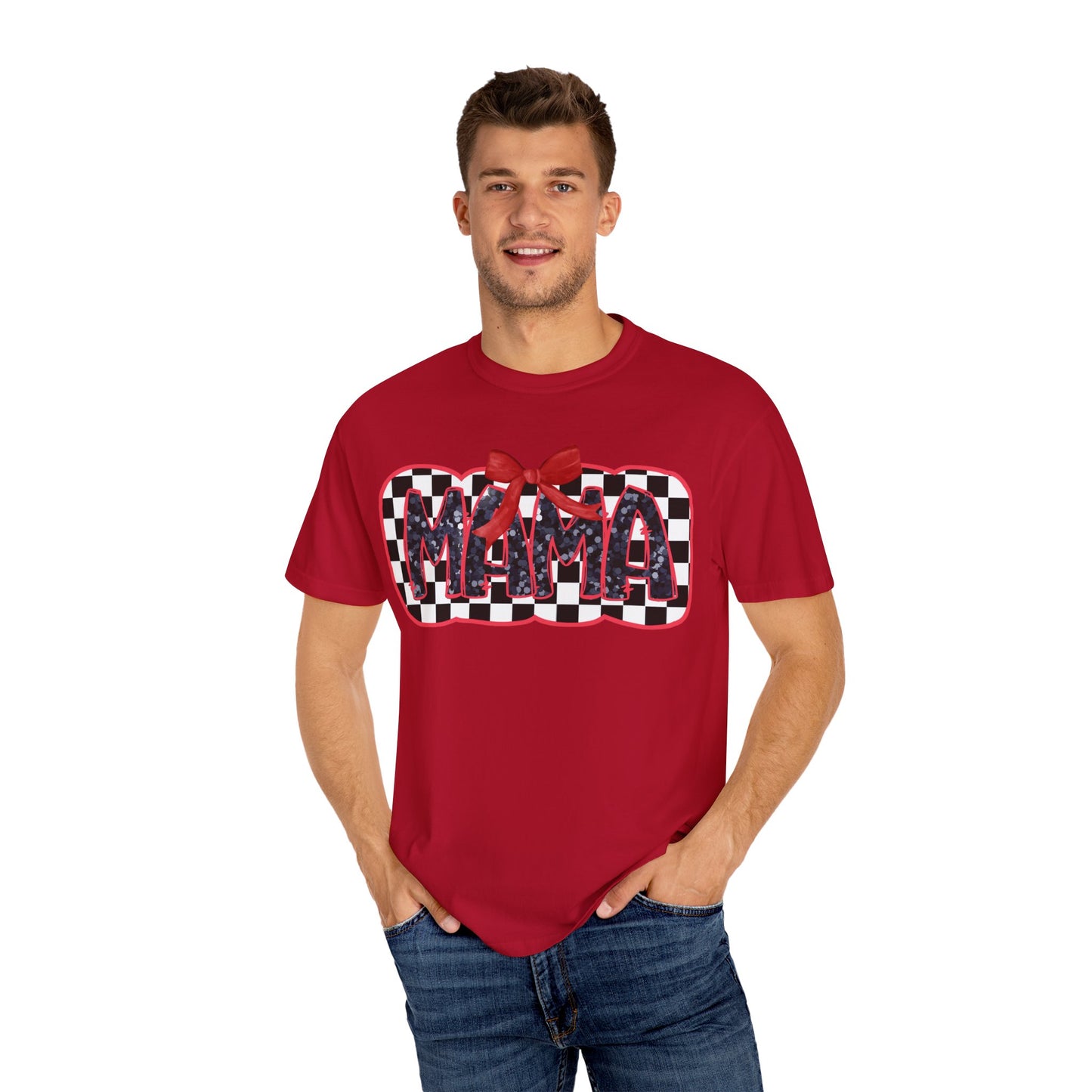 Red Checkered Mama Coquette Comfort Colors T-shirt