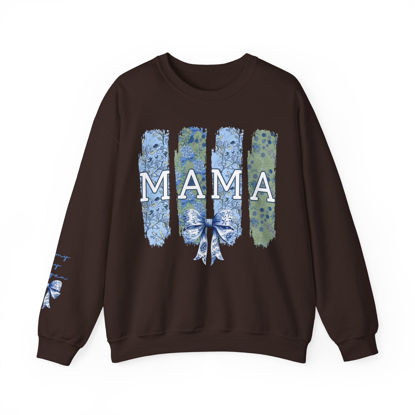 Personalized Brushtroke Toile Coquette Mama Sweatshirt