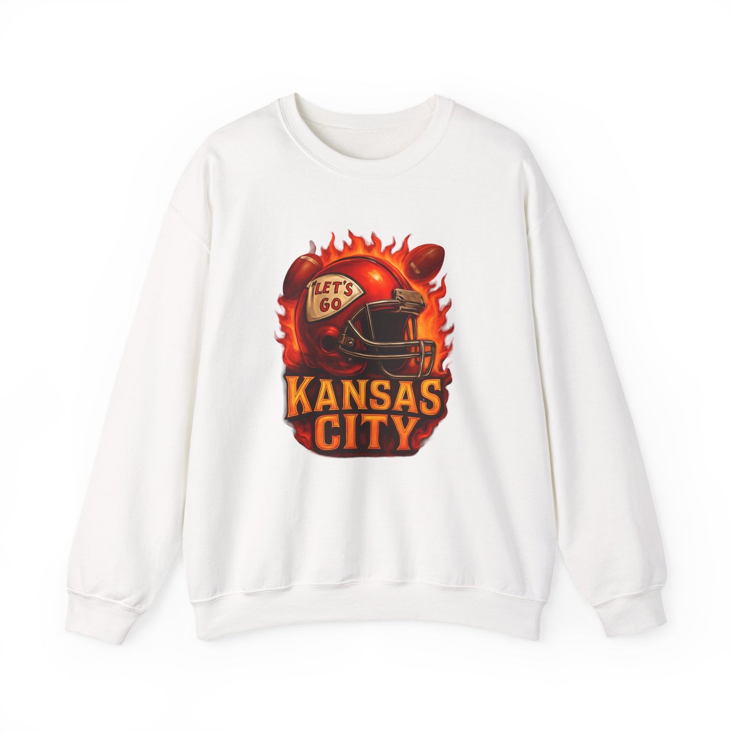 Adult Kansas City Football Fire Crewneck Sweatshirt