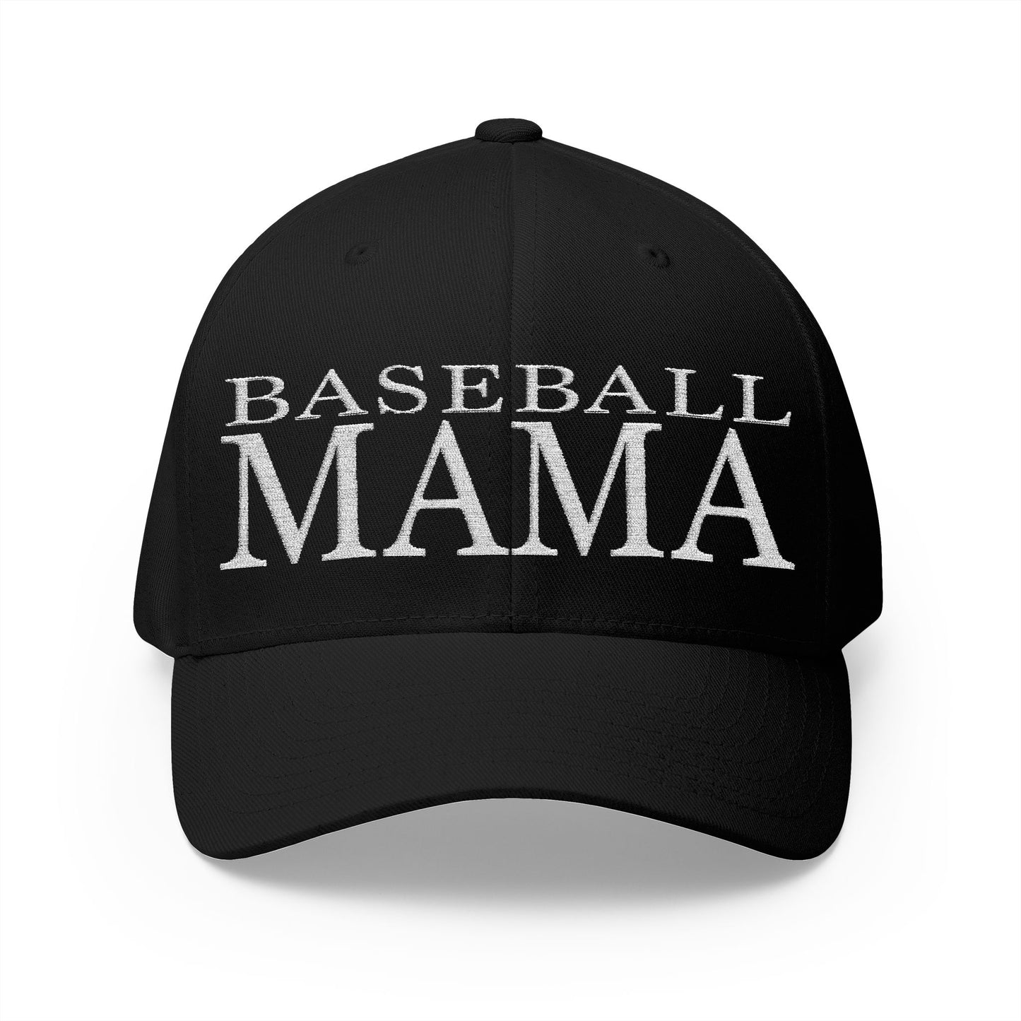 Baseball Mama Cap - Stylish Closed-Back Structured Cap for Moms, Gifts for Sports Moms, Embroidered Hat