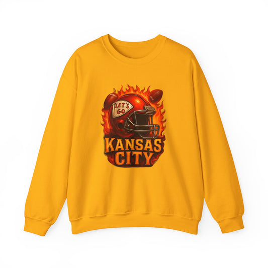 Adult Kansas City Football Fire Crewneck Sweatshirt