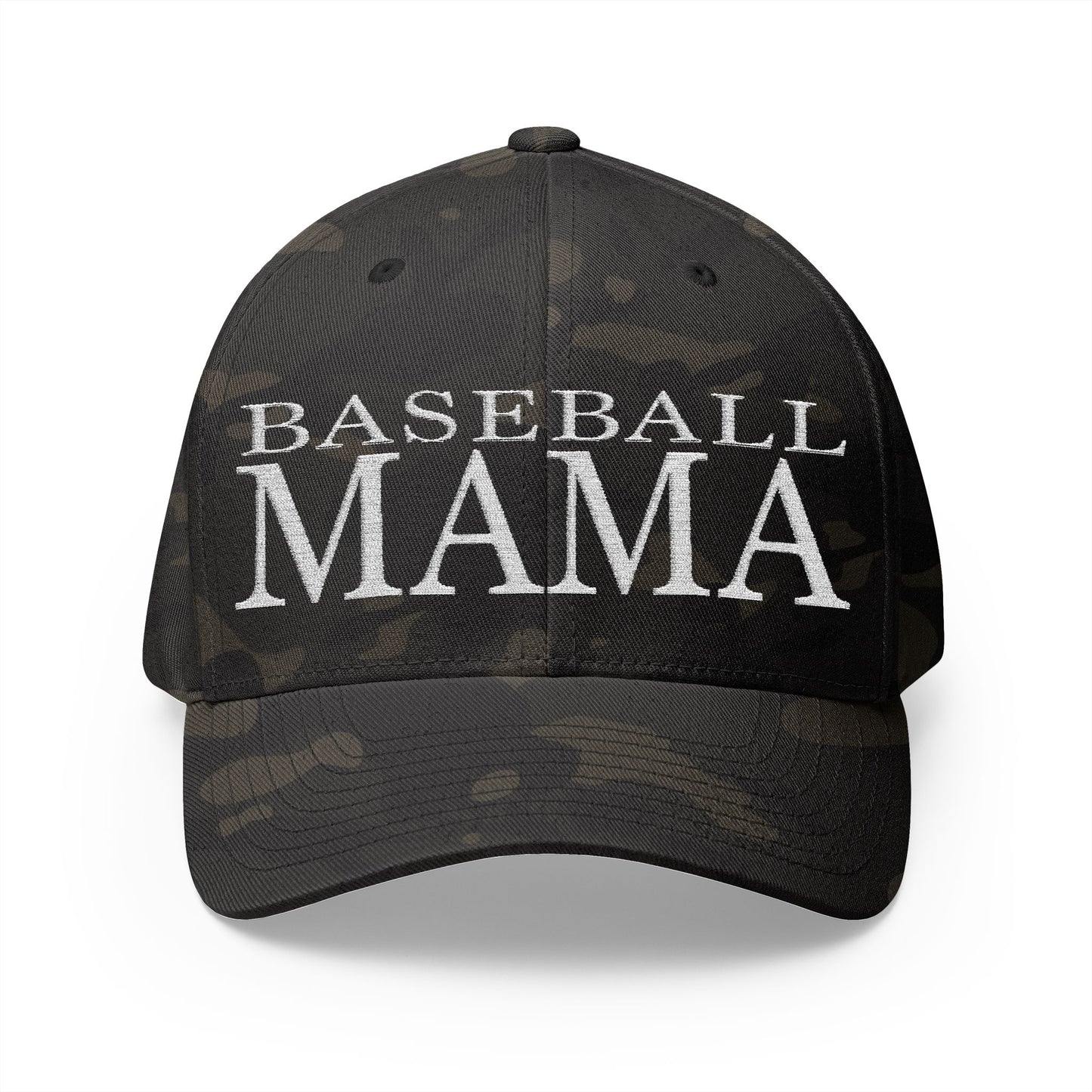 Baseball Mama Cap - Stylish Closed-Back Structured Cap for Moms, Gifts for Sports Moms, Embroidered Hat