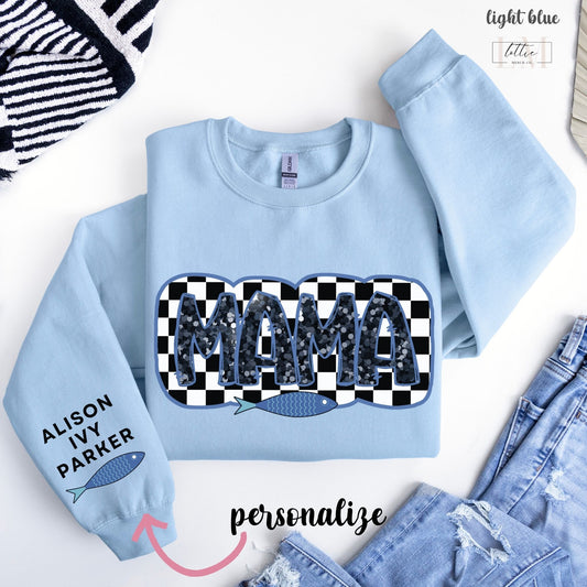 Personalized Fisherman Aesthetic Mama Sweatshirt