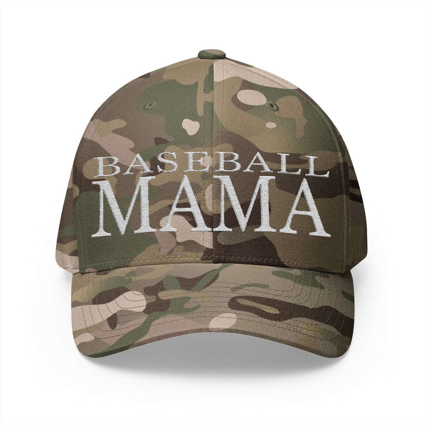 Baseball Mama Cap - Stylish Closed-Back Structured Cap for Moms, Gifts for Sports Moms, Embroidered Hat