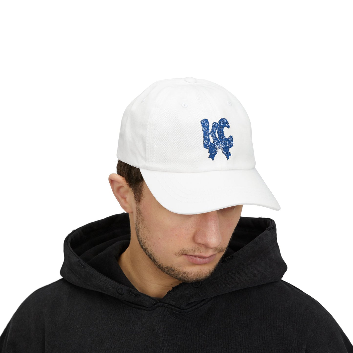 Coquette KC Baseball Doodle Letter Embroidered Dad Cap, Mother's Day Gift, Birthday Gift for Mom