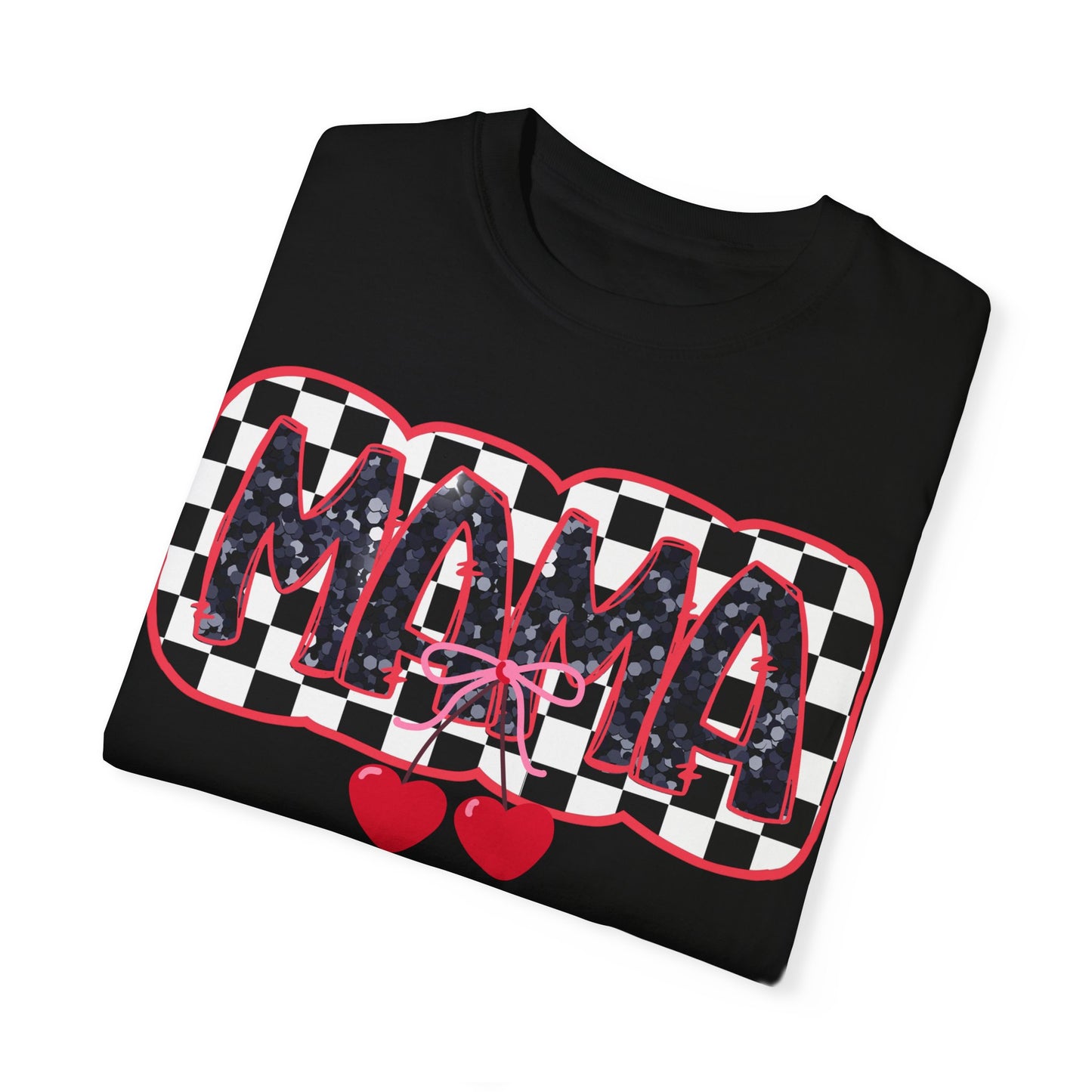 Red Cherry Checkered Mama Coquette Comfort Colors T-shirt