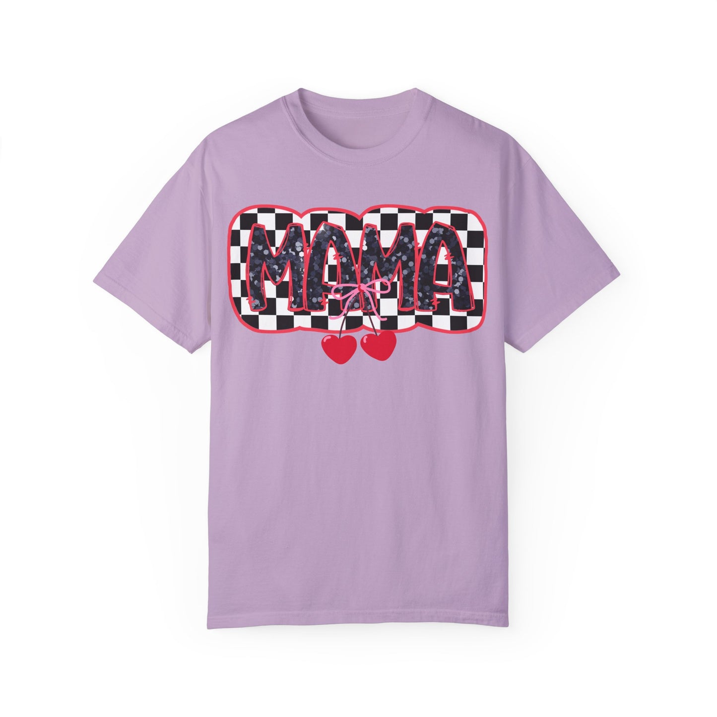 Red Cherry Checkered Mama Coquette Comfort Colors T-shirt