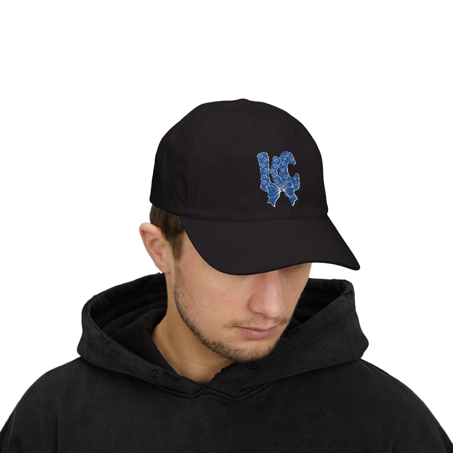 Coquette KC Baseball Doodle Letter Embroidered Dad Cap, Mother's Day Gift, Birthday Gift for Mom