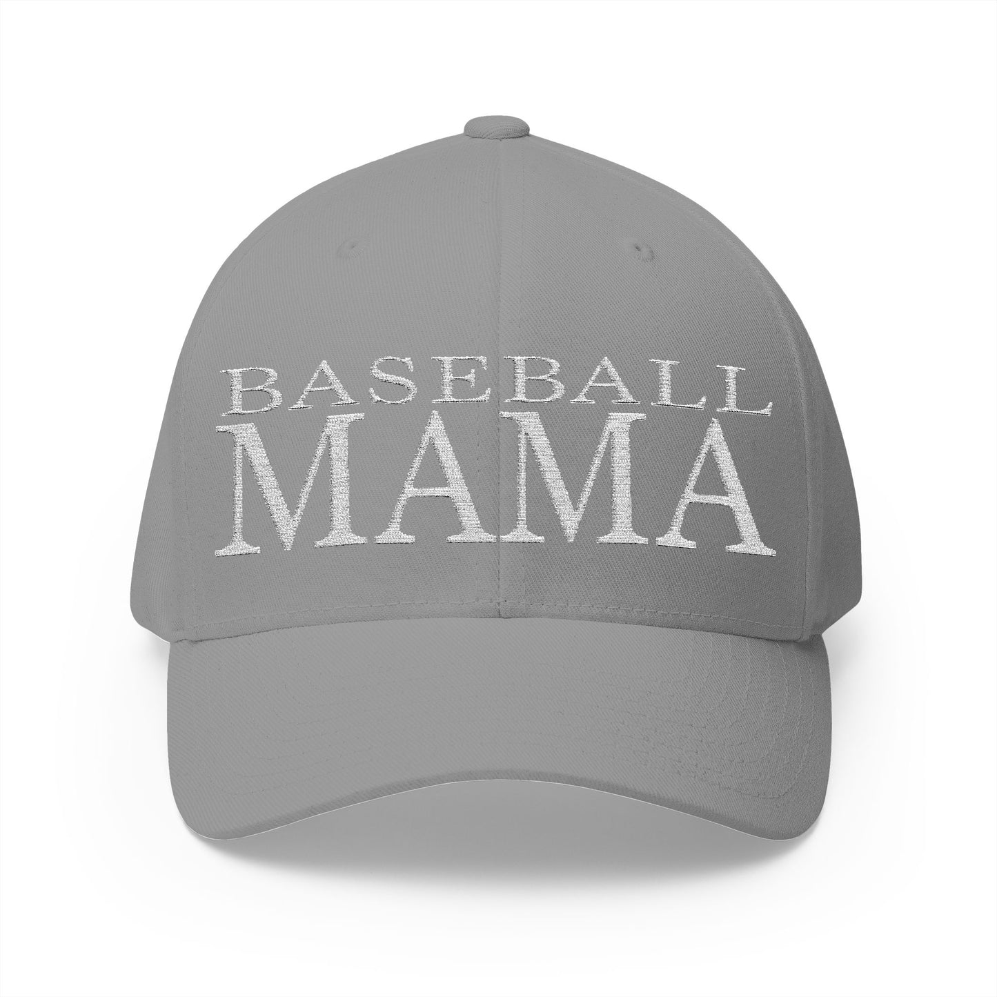 Baseball Mama Cap - Stylish Closed-Back Structured Cap for Moms, Gifts for Sports Moms, Embroidered Hat