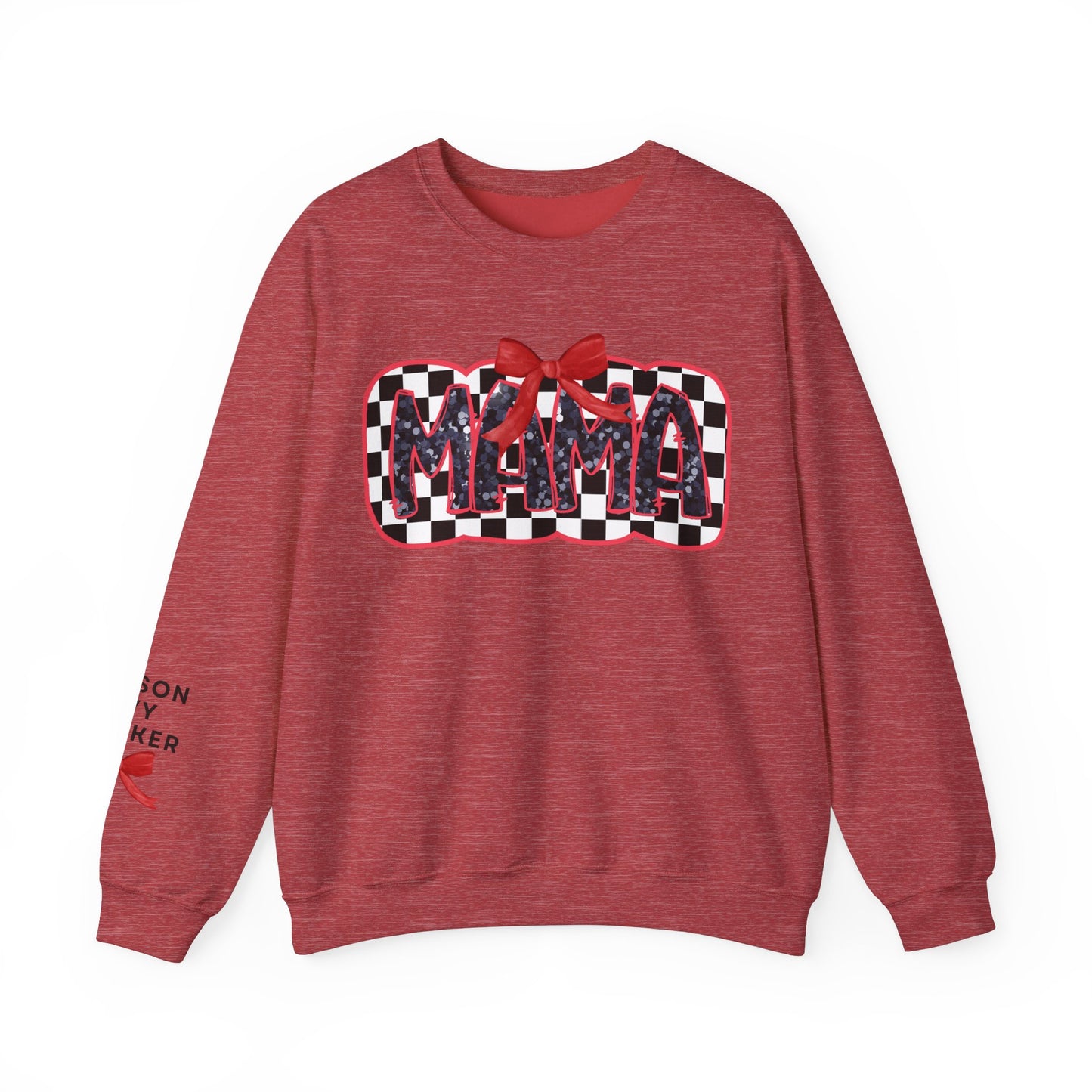 Personalized Checkered Coquette Mama Sweatshirt