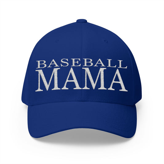 Baseball Mama Cap - Stylish Closed-Back Structured Cap for Moms, Gifts for Sports Moms, Embroidered Hat