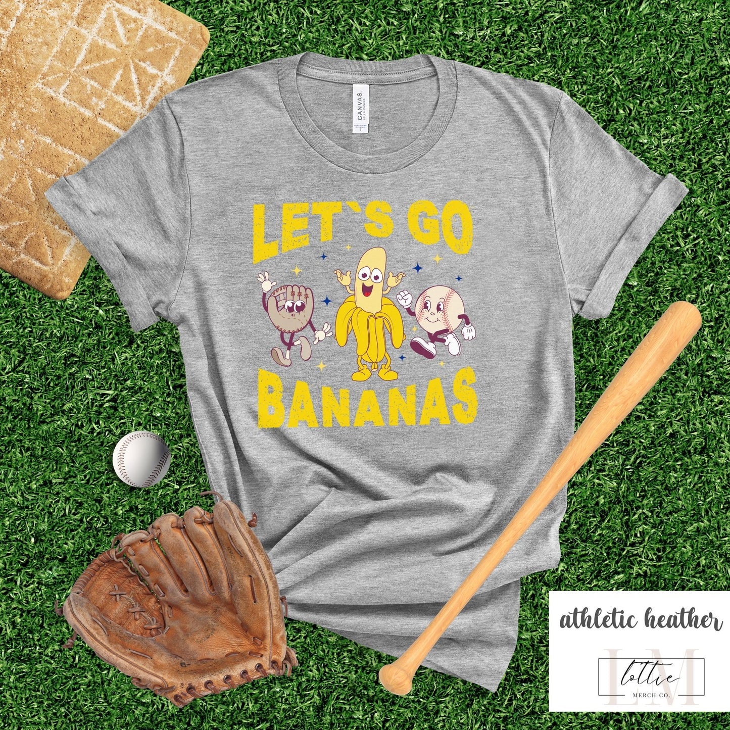 Let's Go Bananas Yellow KC Baseball T-shirt