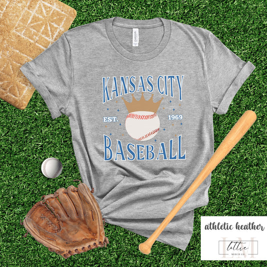 Kids Youth Kansas City Crown Baseball T-shirt