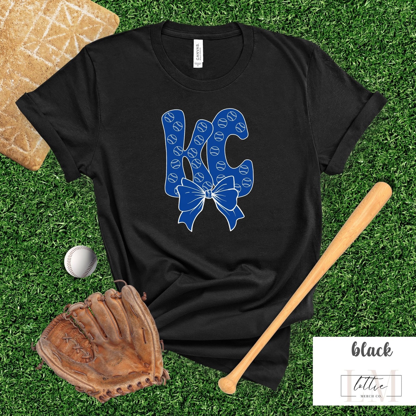 Women's Bubble Letter Kansas City Baseball T-shirt