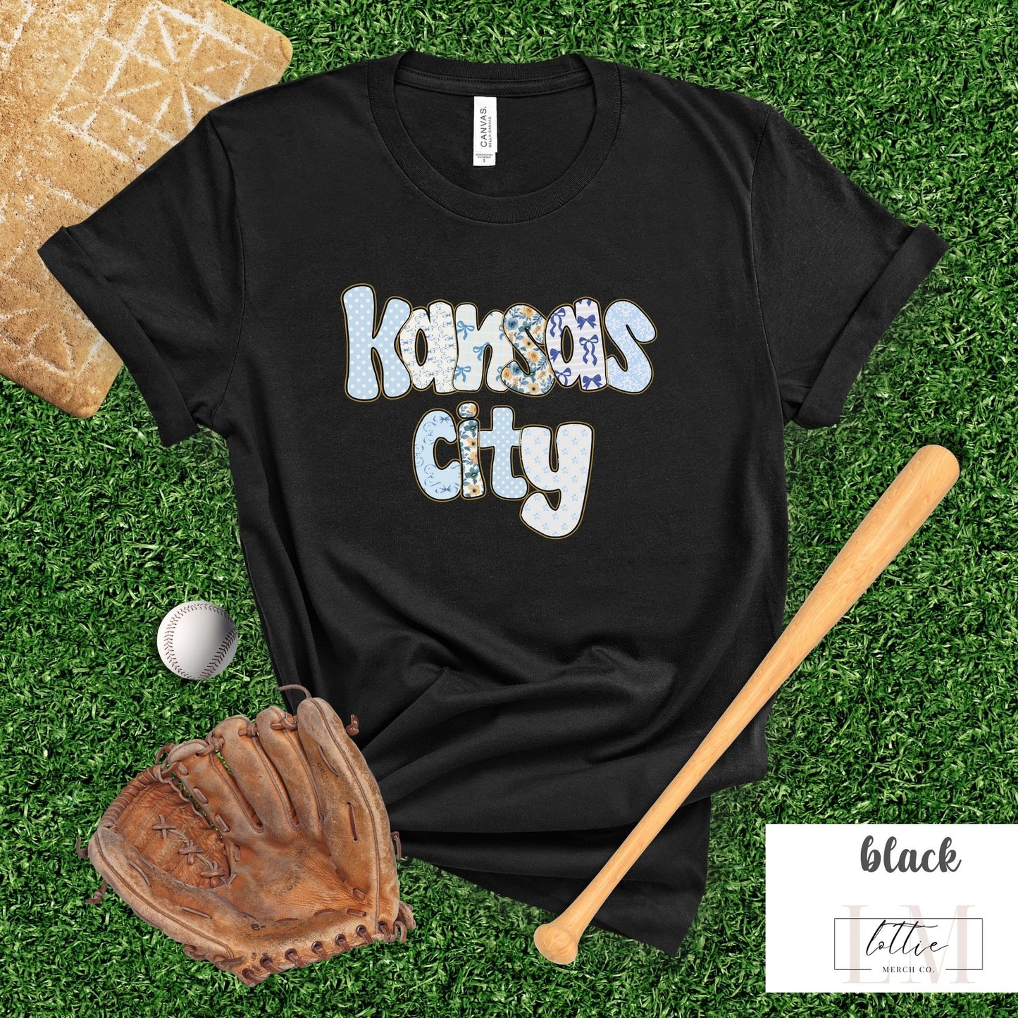 Kansas City Floral Doodle Baseball Women's Shirt