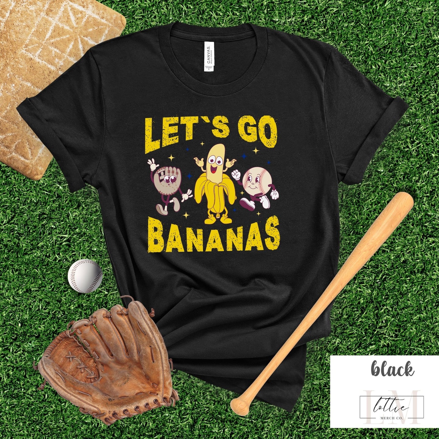 Let's Go Bananas Yellow KC Baseball T-shirt