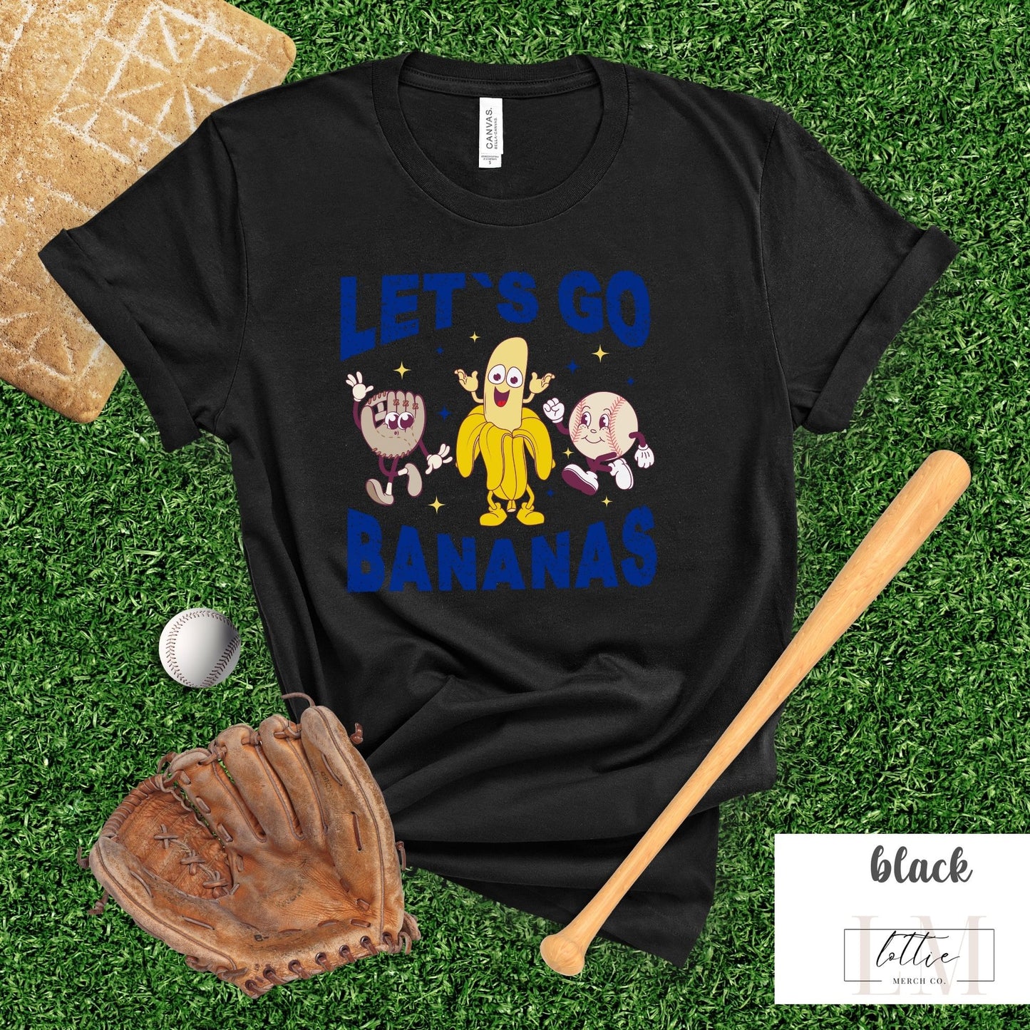 Adult Let's Go Bananas Kansas City Baseball T-shirt